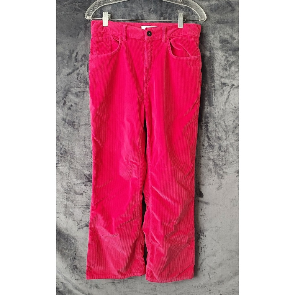 Jucca Women's Corduroy Wide Leg Stretch Pants Pink Size 29 X 27" Made in Italy